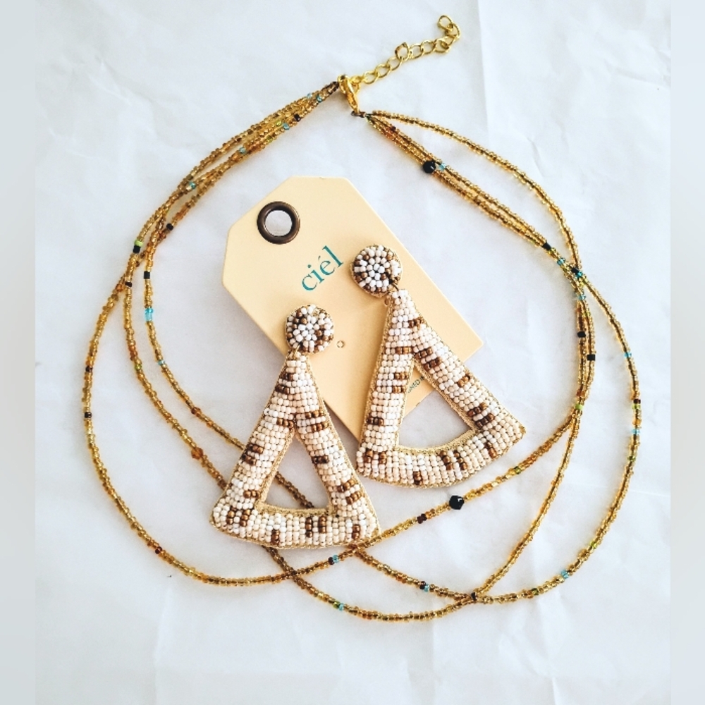 Beaded Earrings & Necklace Set